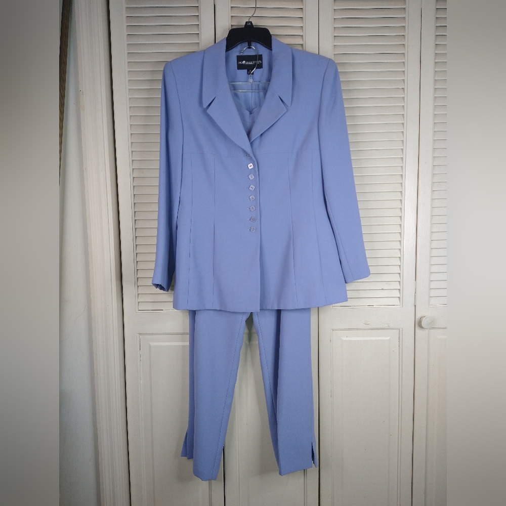 Sag Harbor Purple Pantsuit Tailored Professional Attire